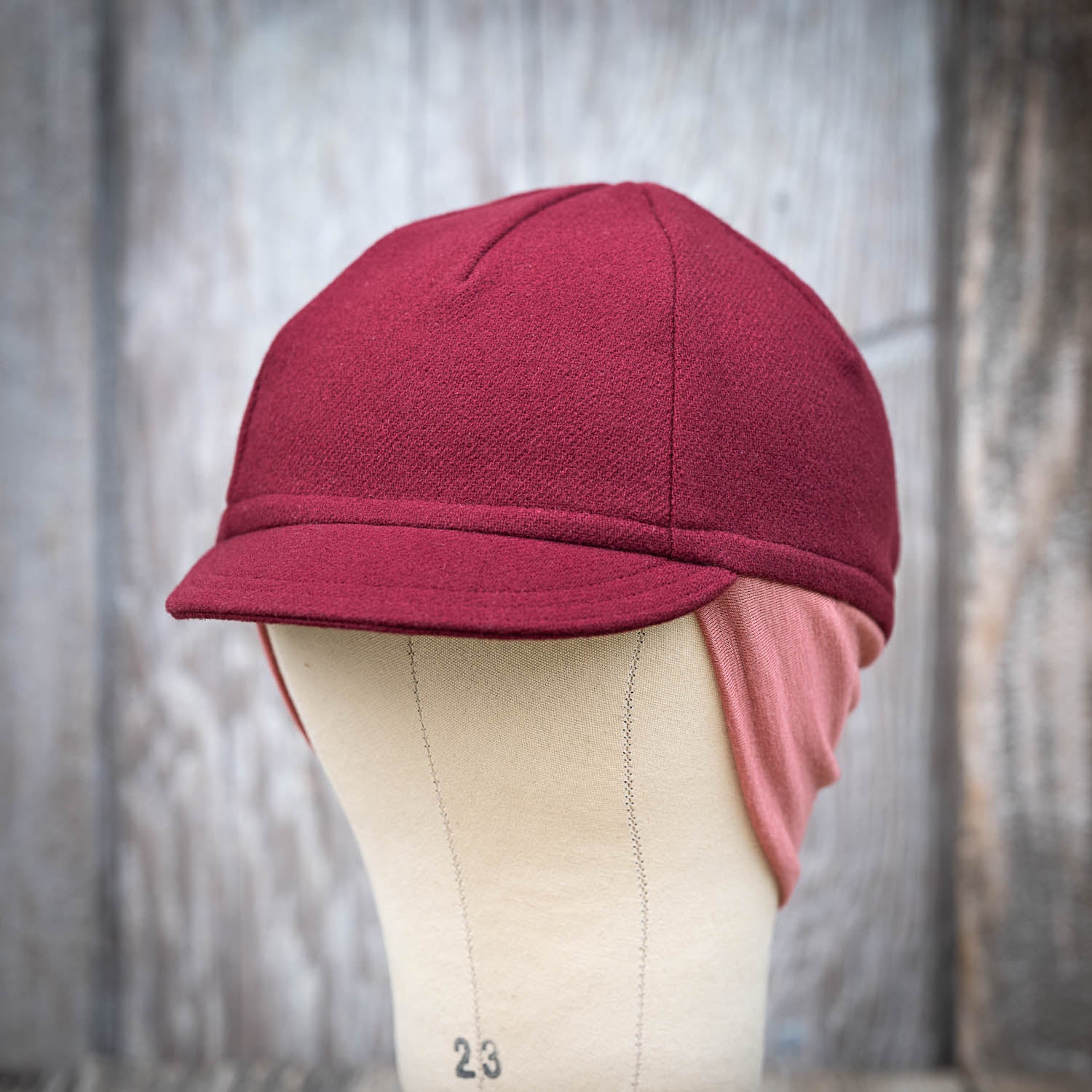 Wool cycling cap hot sale with ear flaps